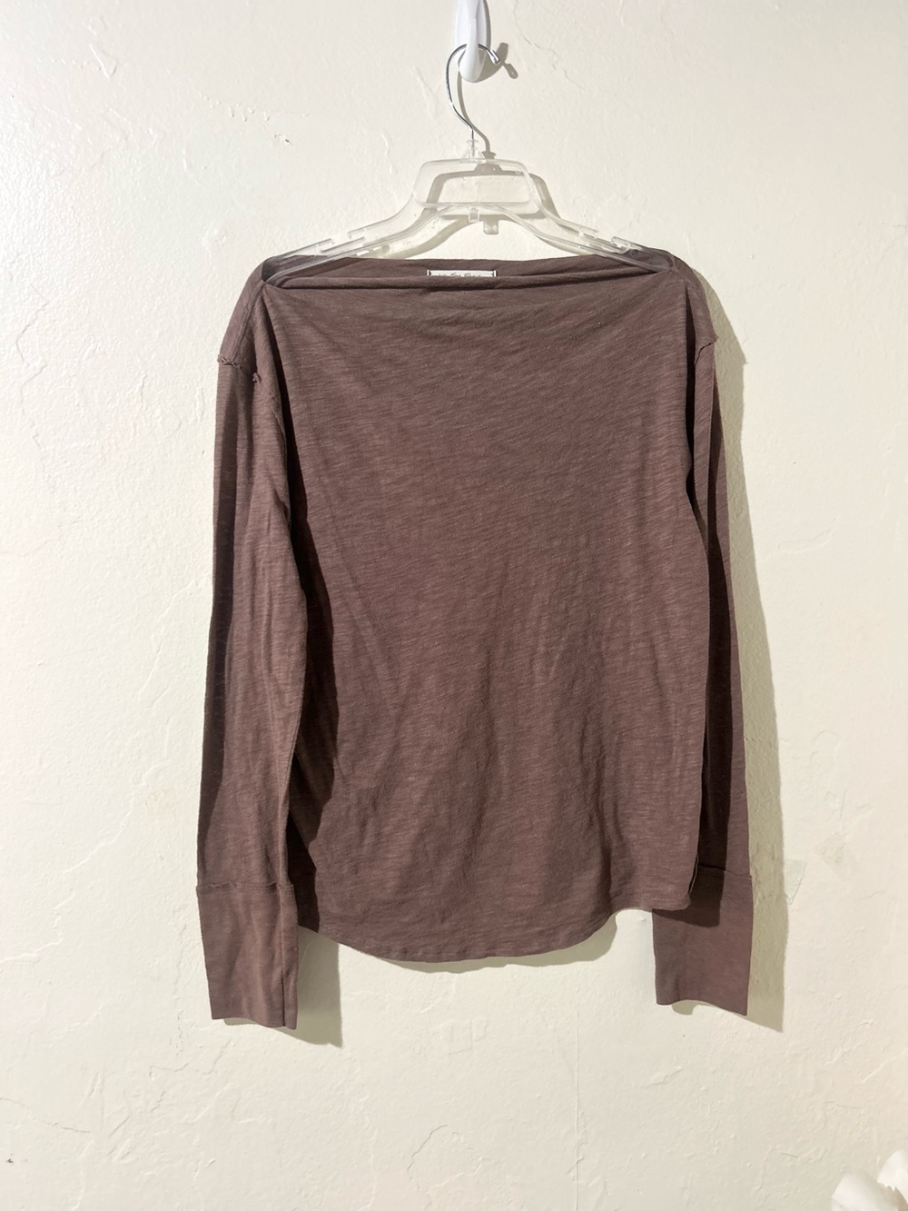 Free People Brown Thermal Long Sleeve Double Cuffs Large
